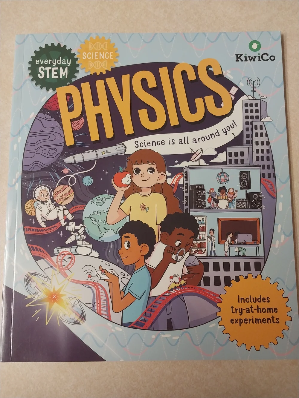 KiwiCo Physics STEM Activity Book for Kids - Yellow & Blue
